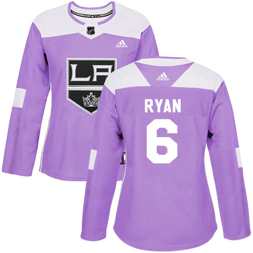 Adidas Kings #6 Joakim Ryan Purple Authentic Fights Cancer Women's Stitched NHL Jersey